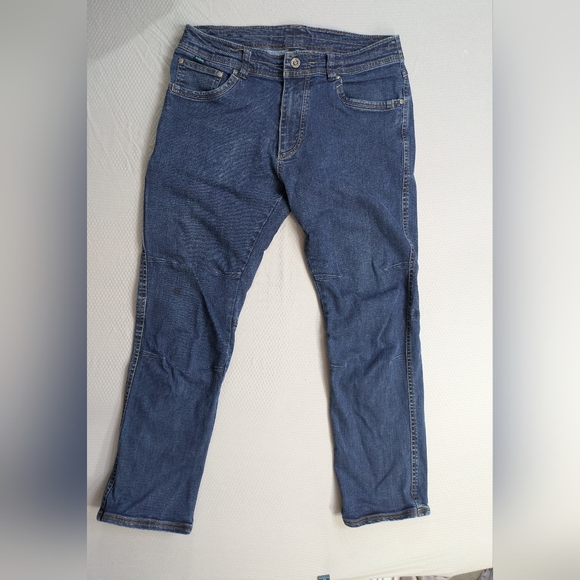 Kuhl Other - KUHL Rydr Jeans Mens 35x29 Blue Denim Performance Stretch Movement Accented Knee